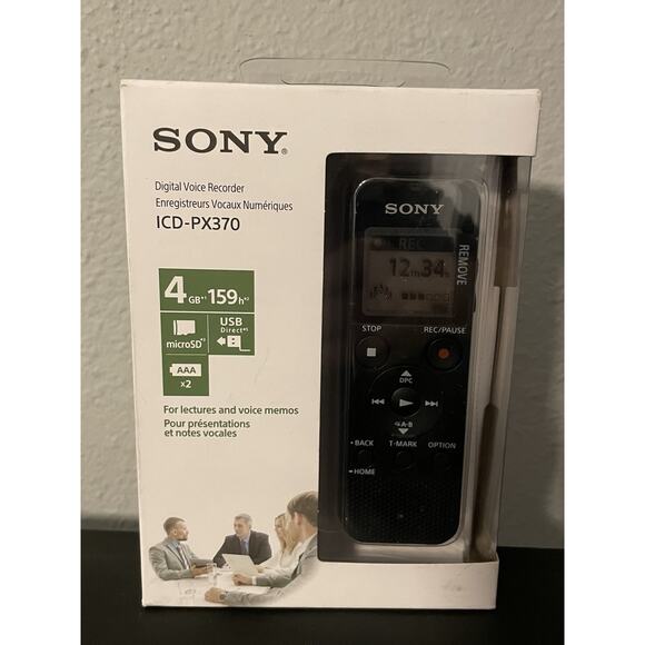 Sony ICD-PX370 Mono Digital Voice Recorder Built-In USB 59 hours Voice Recorder - Picture 1 of 6